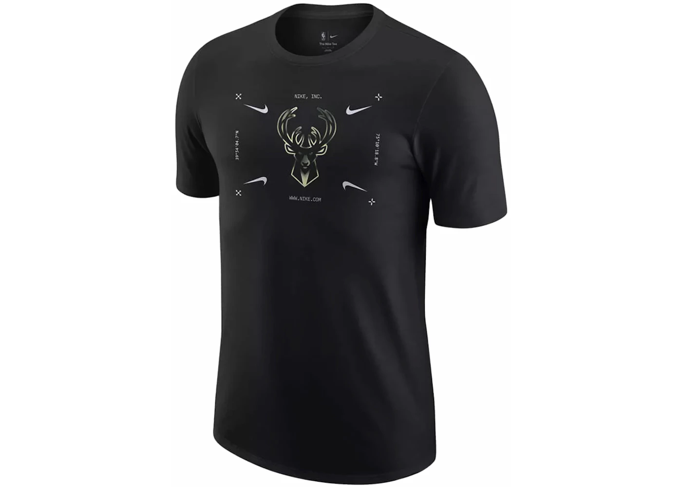 Nike NBA Milwaukee Bucks T-shirt Black Men's - SS24 - US