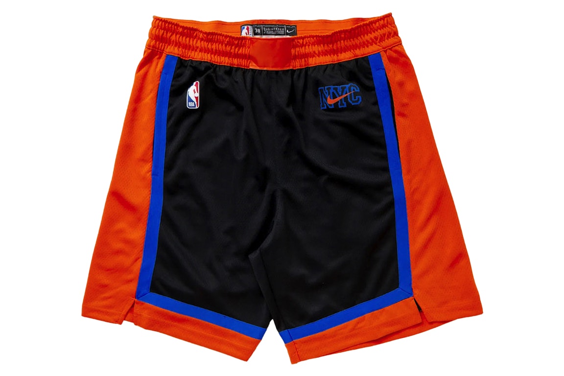 Pre-owned Nike Nba Ney York Knicks City Edition Swingman Shorts Black/orange