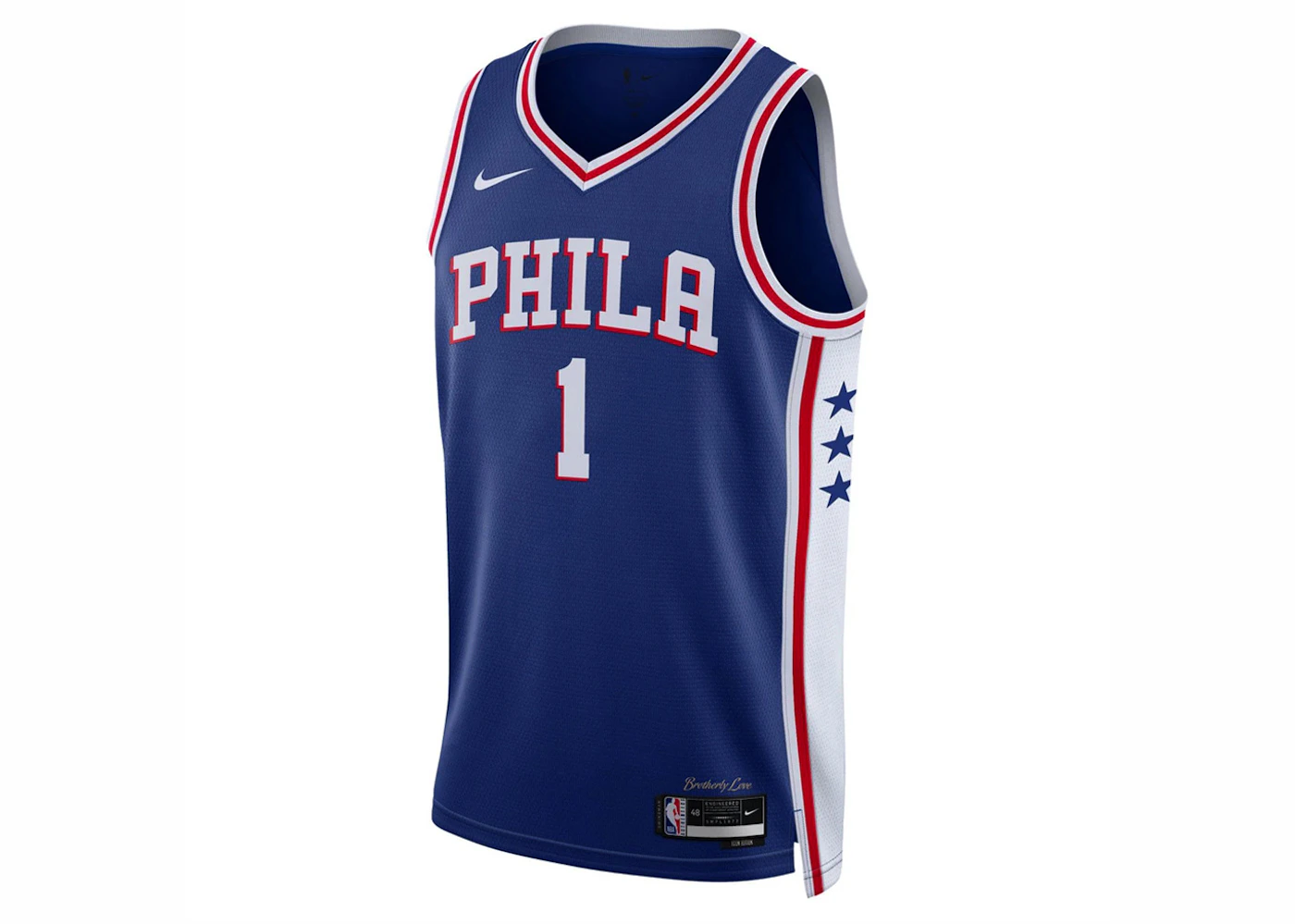 Nike NBA Philadelphia 76Ers Icon Edition Jersey Rush Blue/University ...