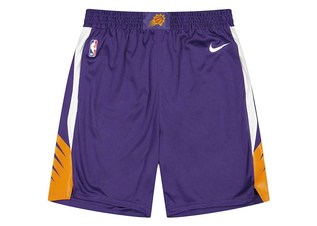 Pre-owned Nike Nba Phoenix Suns Icon Edition Swingman Shorts Court Pourple/orange/white