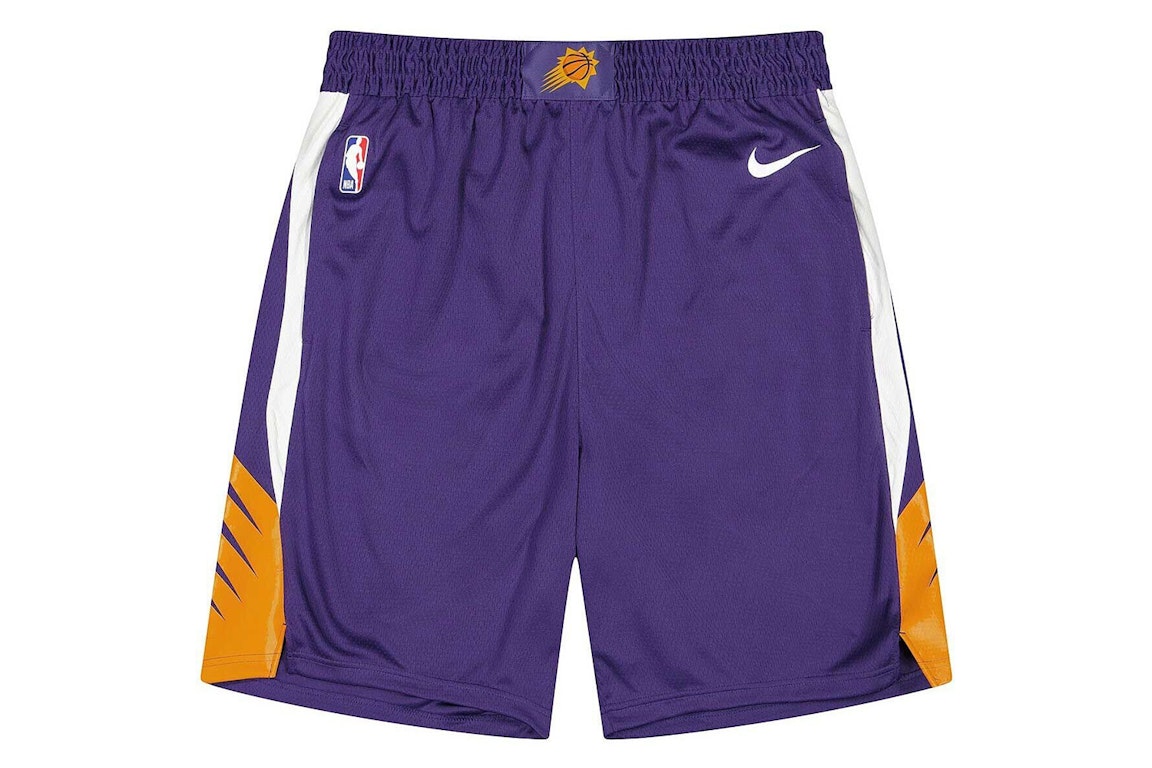Pre-owned Nike Nba Phoenix Suns Icon Edition Swingman Shorts Court Pourple/orange/white