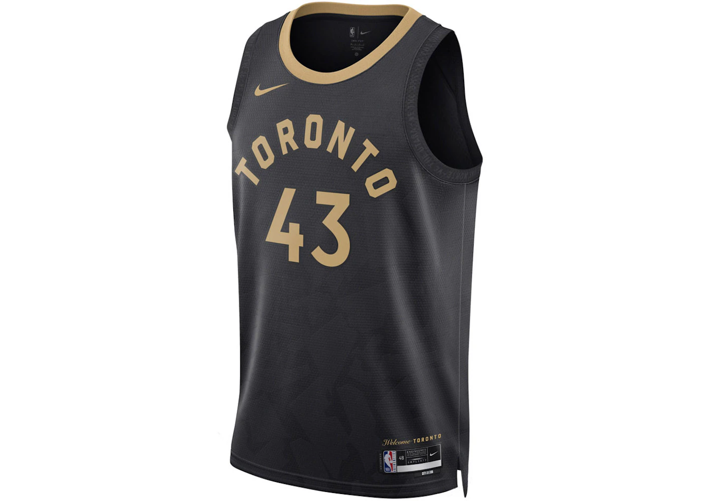 Nike NBA Toronto Raptors Pascal Siakam City Edition Jersey Black/Golden Men's - FW23 - US