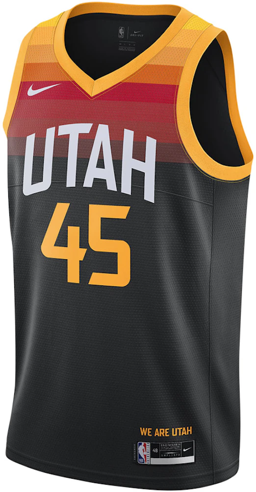 Mitchell & Ness Utah Jazz Karl Malone Swingman Jersey NBA Throwback Black  (Medium)