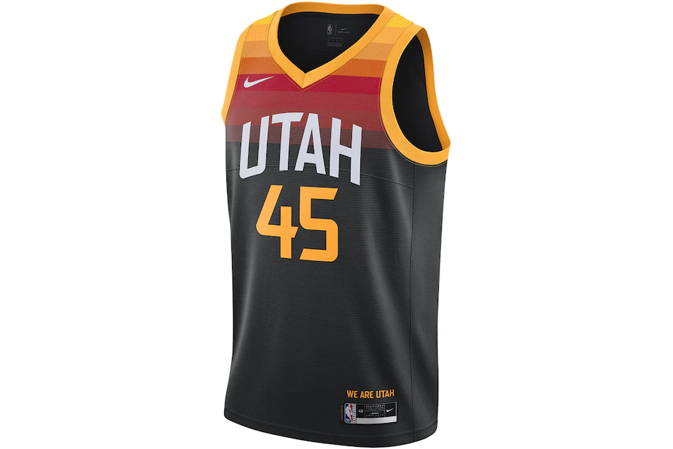 Nike NBA Utah Jazz City Edition Donovan Mitchell 45 Swingman Jersey Black/Sundial