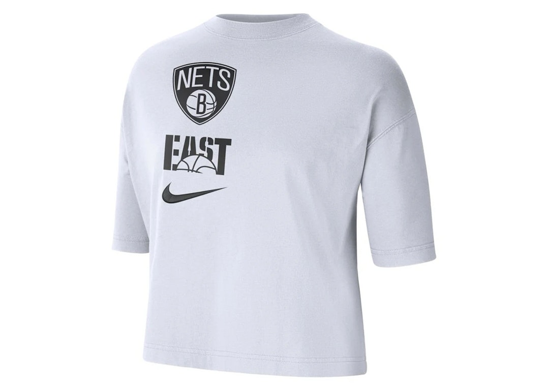 Pre-owned Nike Nba Women's Brooklyn Nets Loose Fit T-shirt White