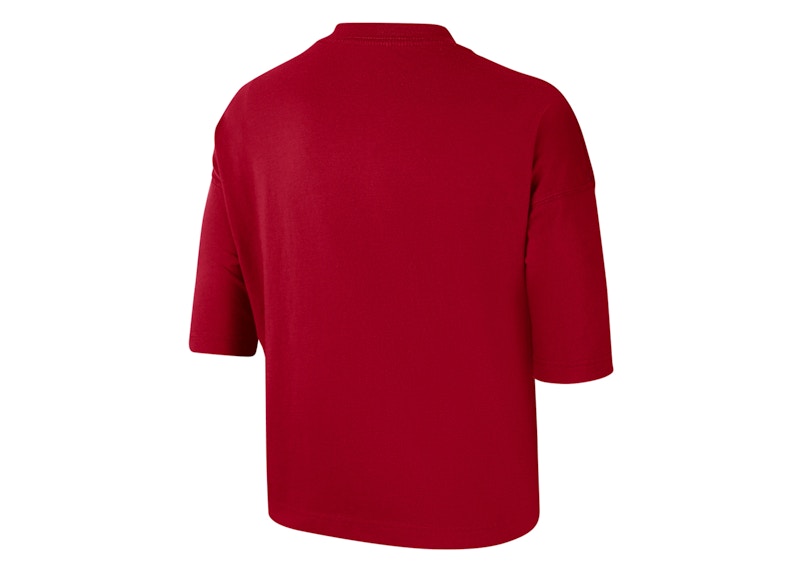 Pre-owned Nike Nba Women's Chicago Bulls Essential Boxy Tee Shirt In Red