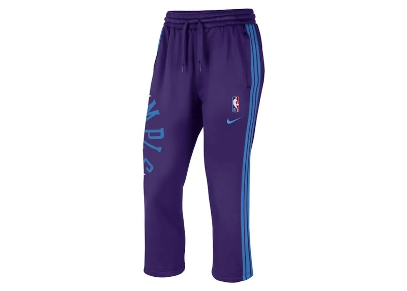 Pre-owned Nike Nba Women's Los Angeles Lakers Fleece Mid Calf Length Pants In Purple