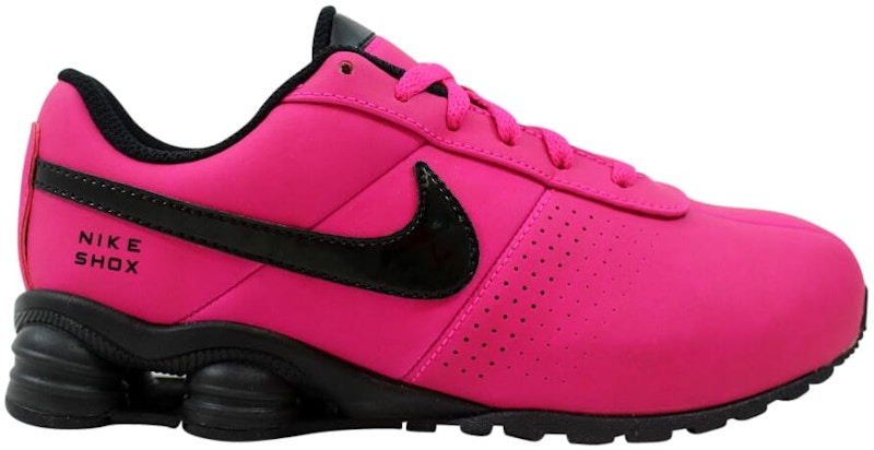 Pink and black hot sale nike shocks