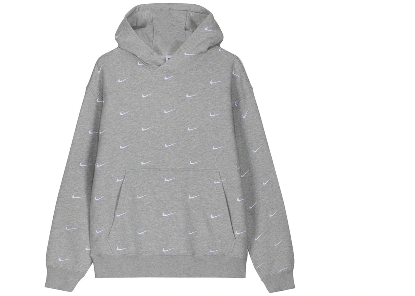 Nike all over swoosh logo hoodie grey Clearance