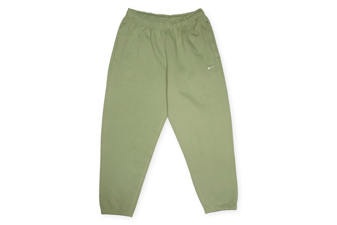 Pre-owned Nike Nrg Solo Swoosh Fleece Pants Oil Green/white