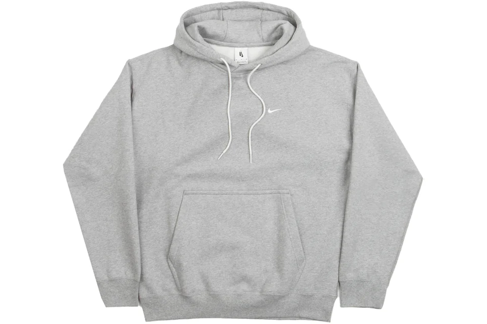 Nike NRG Solo Swoosh Premium Essential Fleece Hoodie Grey Heather/White Men's - FW22 - US