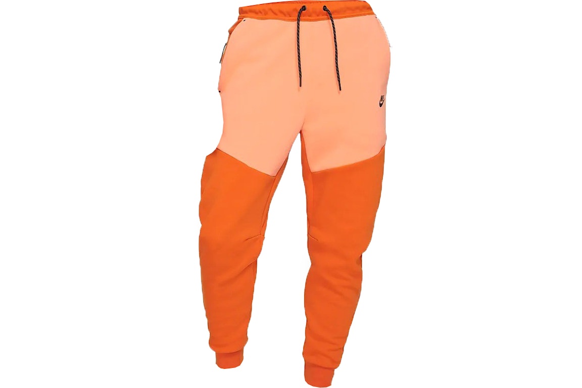 Pre-owned Nike Sportswear Tech Fleece Jogger Pants Campfire Orange Black