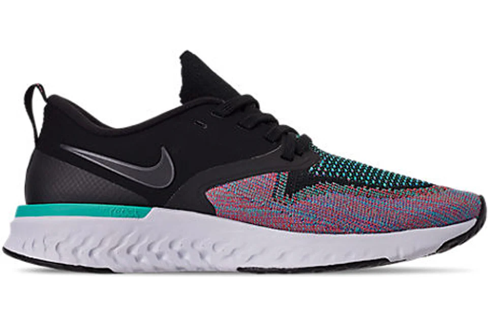 Nike Odyssey React 2 Flyknit Black Hyper Jade Ember Glow (Women's)