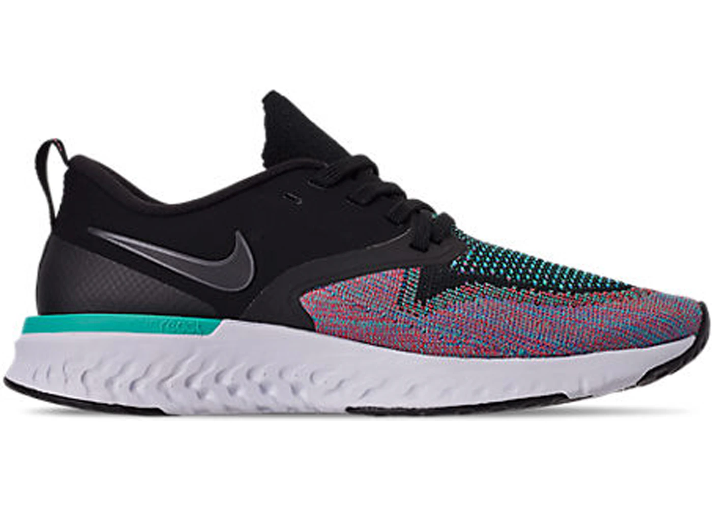 Nike Odyssey React 2 Flyknit Black Hyper Jade Ember Glow Women s