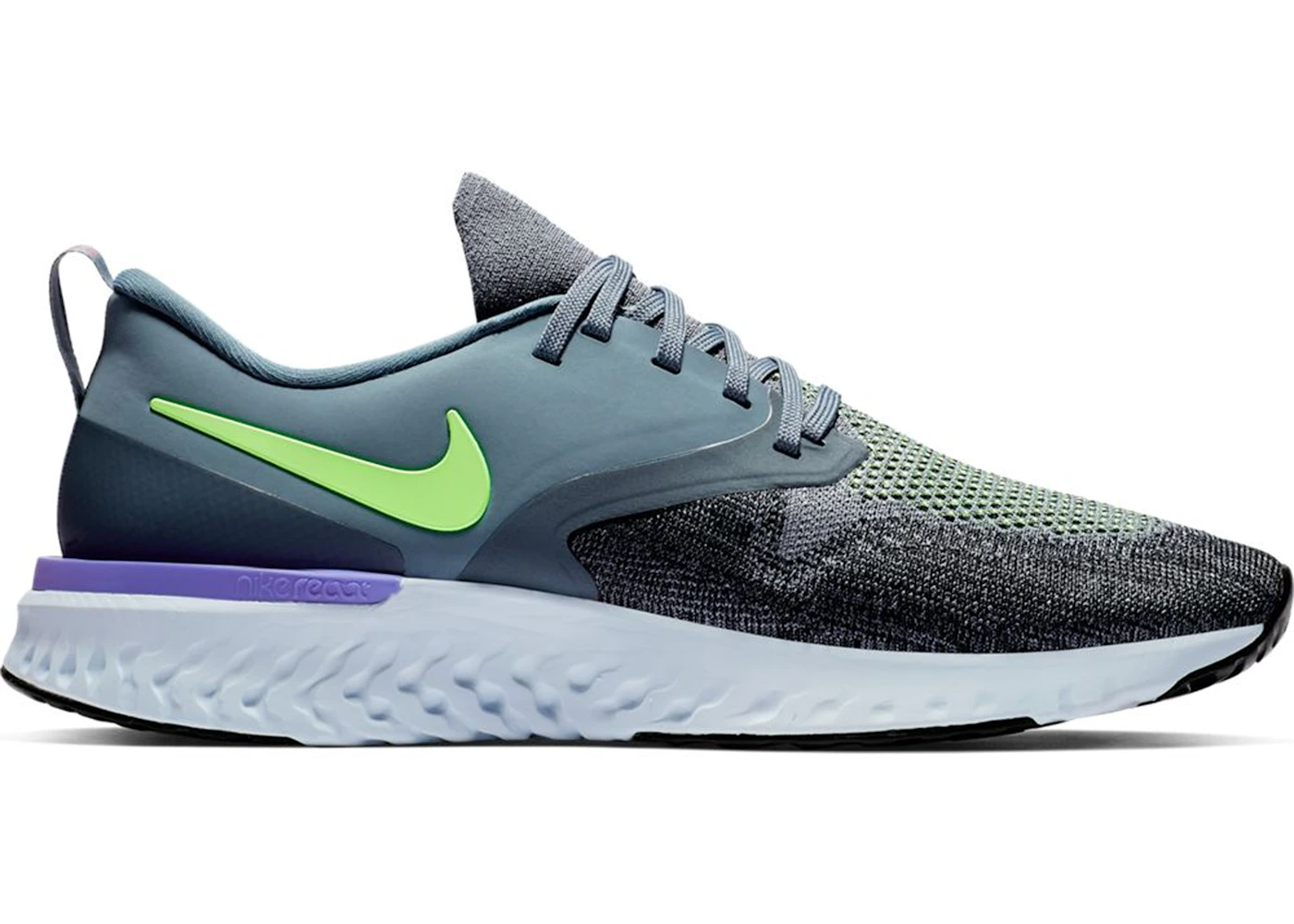 Nike Odyssey React 2 Flyknit Hydrogen Blue Lime Blast