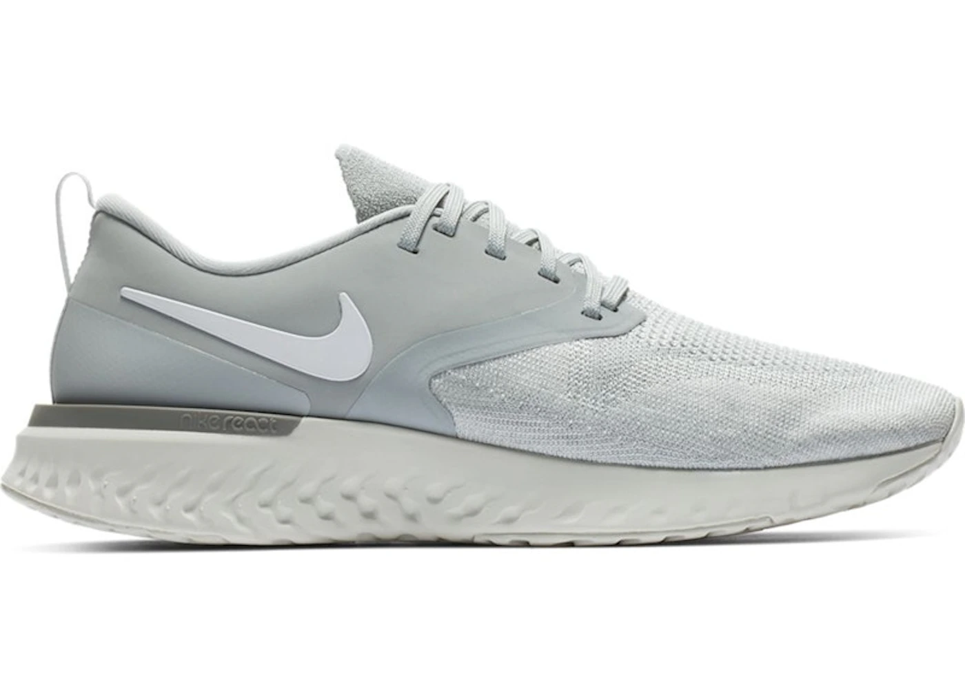 Nike Odyssey React 2 Flyknit Wolf Grey White Ah1015 001 Nike Odyssey React 2 Flyknit Wolf Grey White Ah1015 001