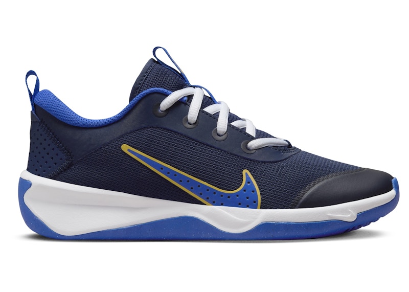 Pre-owned Nike Omni Court Hyper Royal Sneakers In Midnight Navy Blue/saturn Gold/white