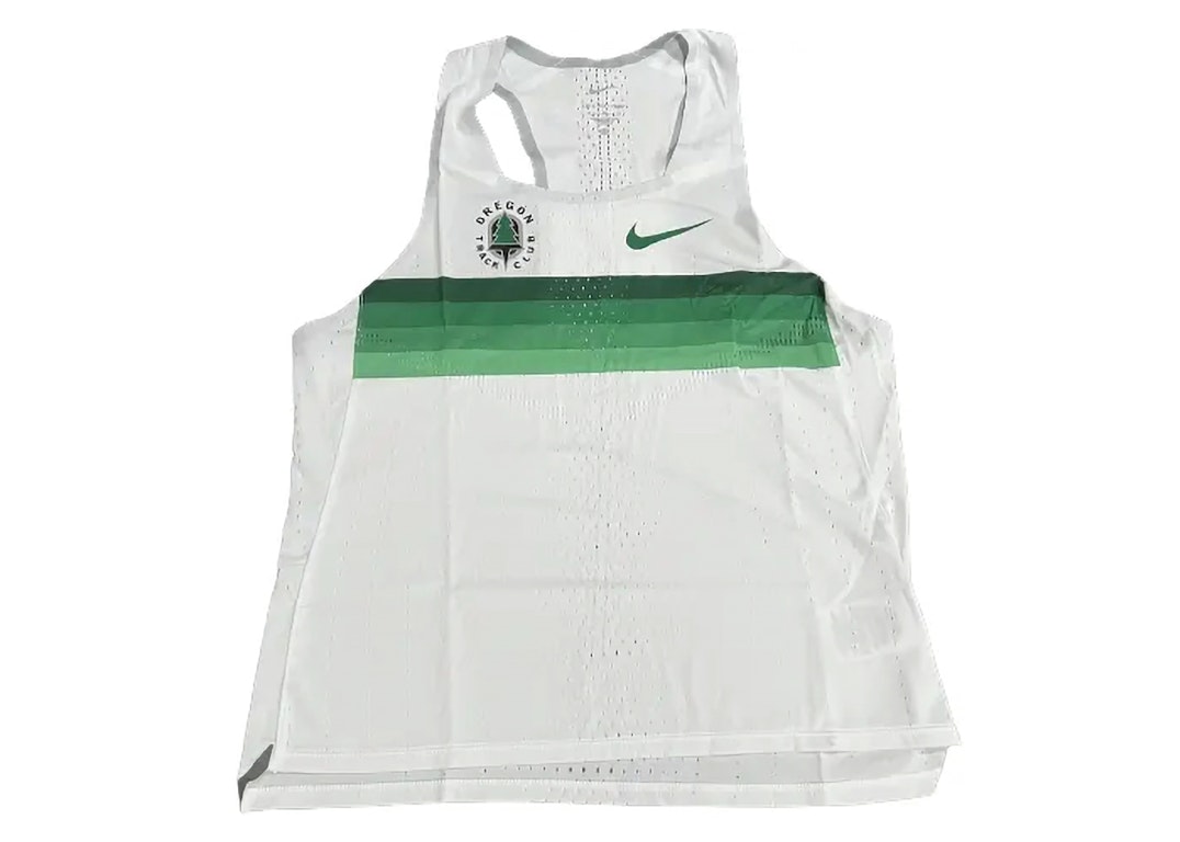 Pre-owned Nike Oregon Track Club Singlet Running Dri-fit Adv Vest White/green