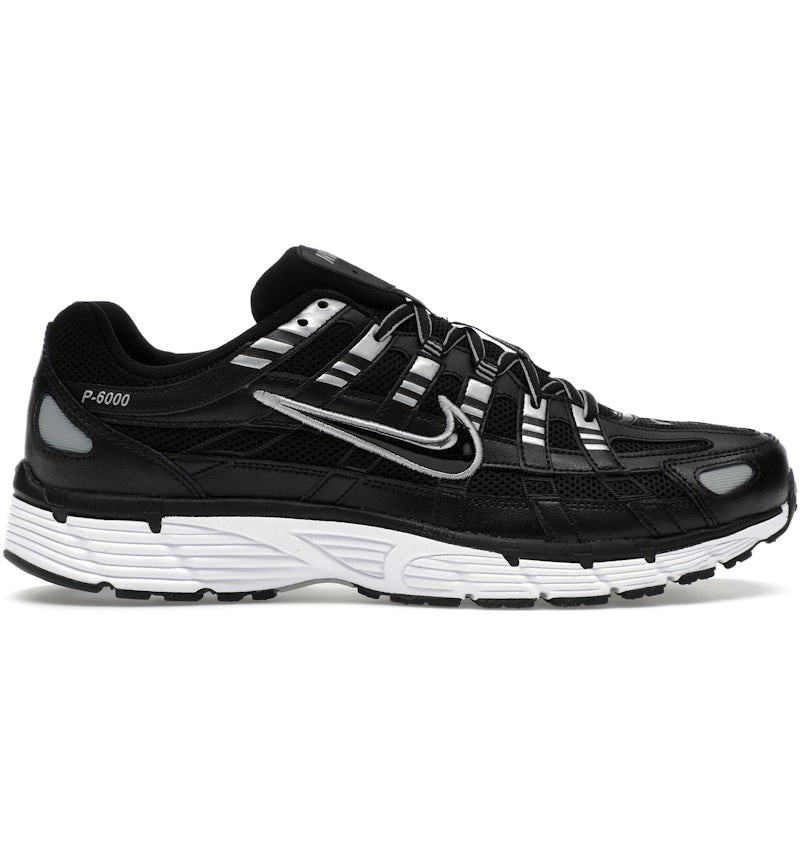 Nike P6000 Black White Metallic Silver Nike P-6000 Black White
