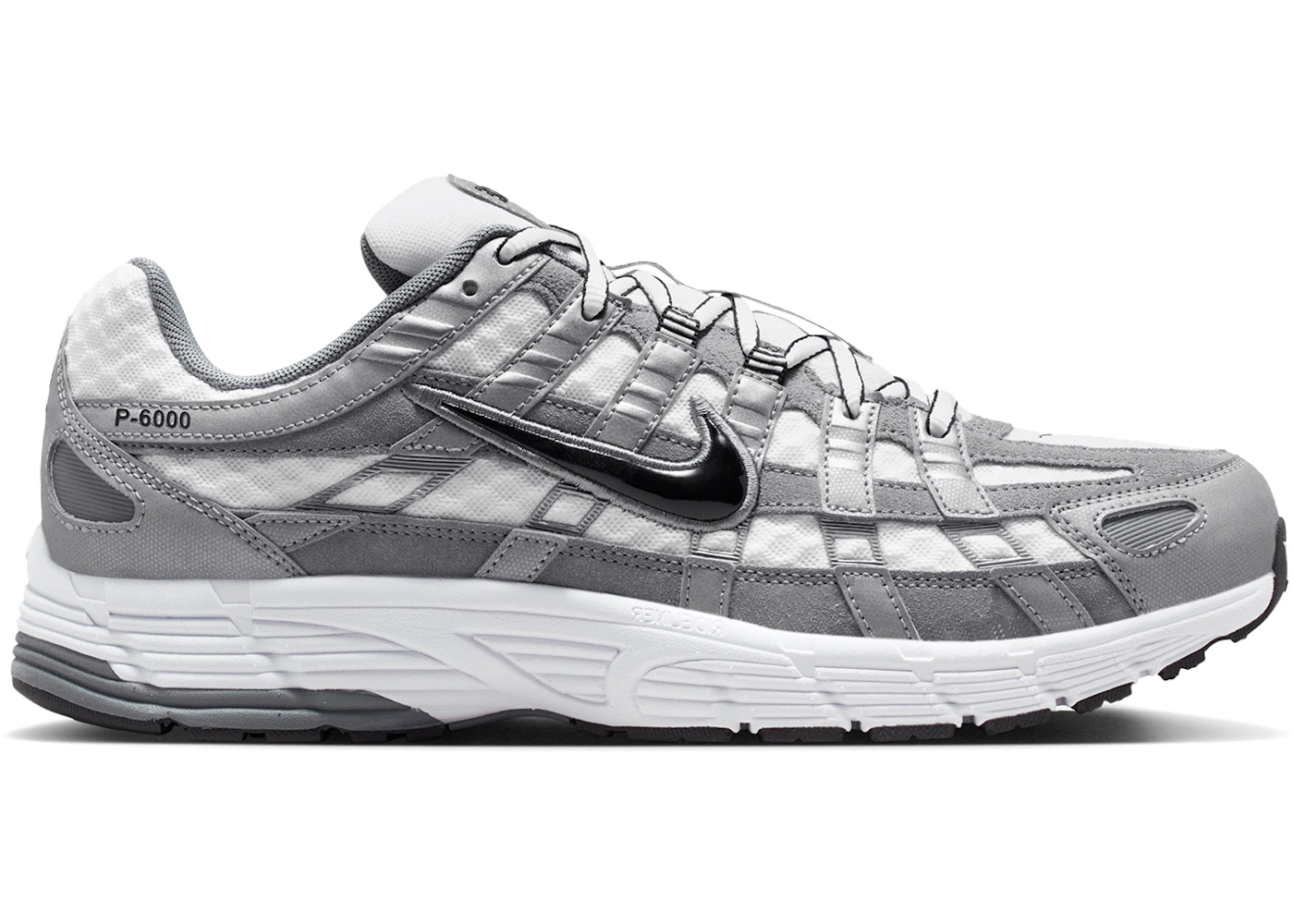 Nike P-6000 White Metallic Cool Grey Black Men's - IR2004-100 - US