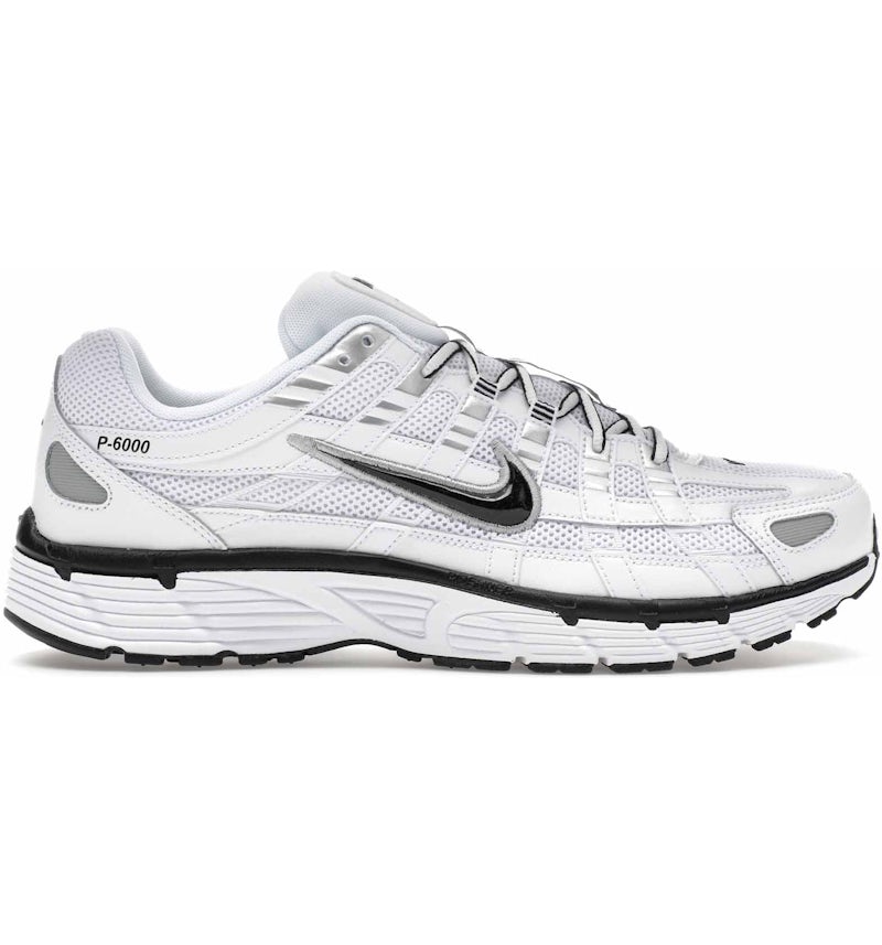 Nike P-6000 White Metallic Silver Black Men's CD6404-107 US