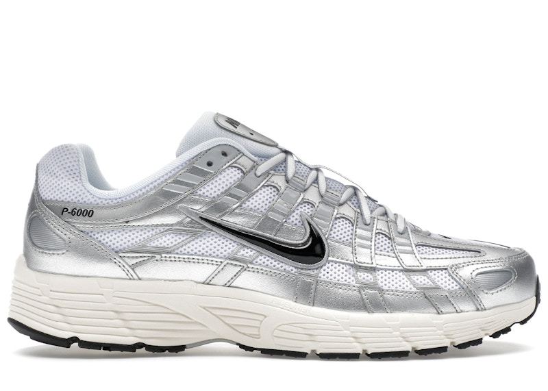 ☆Nike☆ P6000 M White llic Silver Black Black CD6404107 CD6404-107 Nike P-6000 White Metallic Silver Black Black