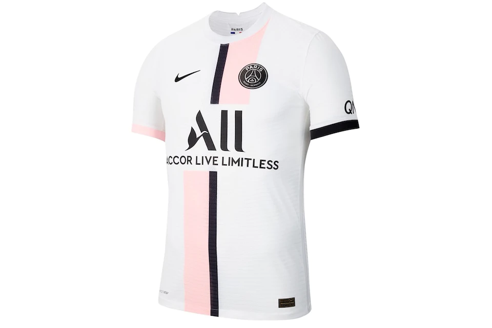 Nike Paris Saint-Germain Away Vapor Match Shirt 2021-22 With Messi 30 Printing Jersey White/Arctic Punk/Black