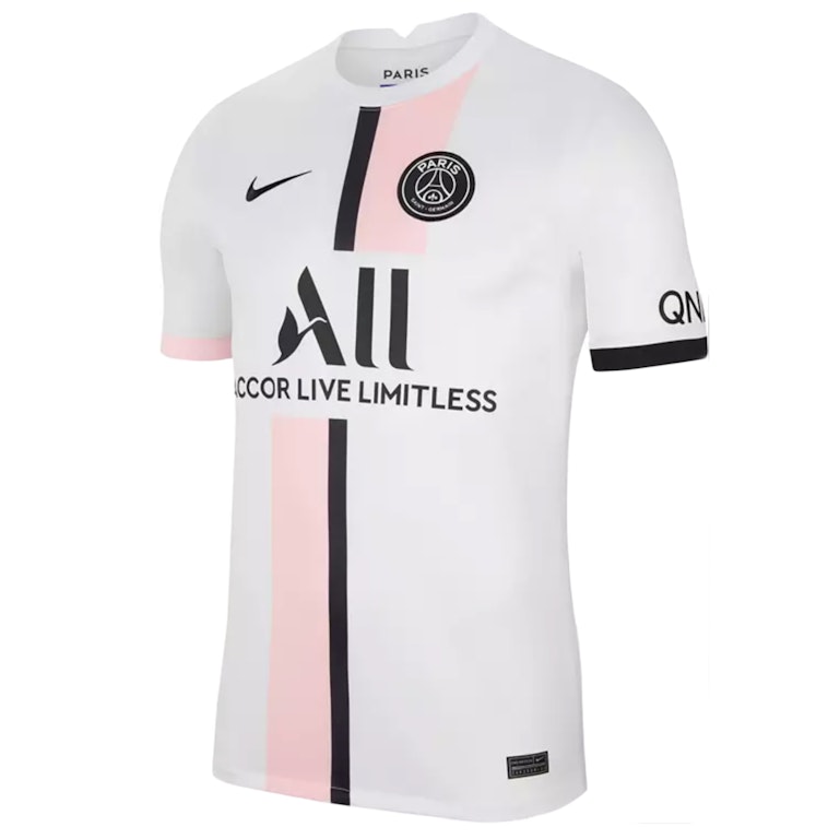Pre-owned Nike Paris Saint-germain Breathe Stadium Away Replica Shirt 2021 With Messi 30 Printing Jersey White In White/arctic Punk/black