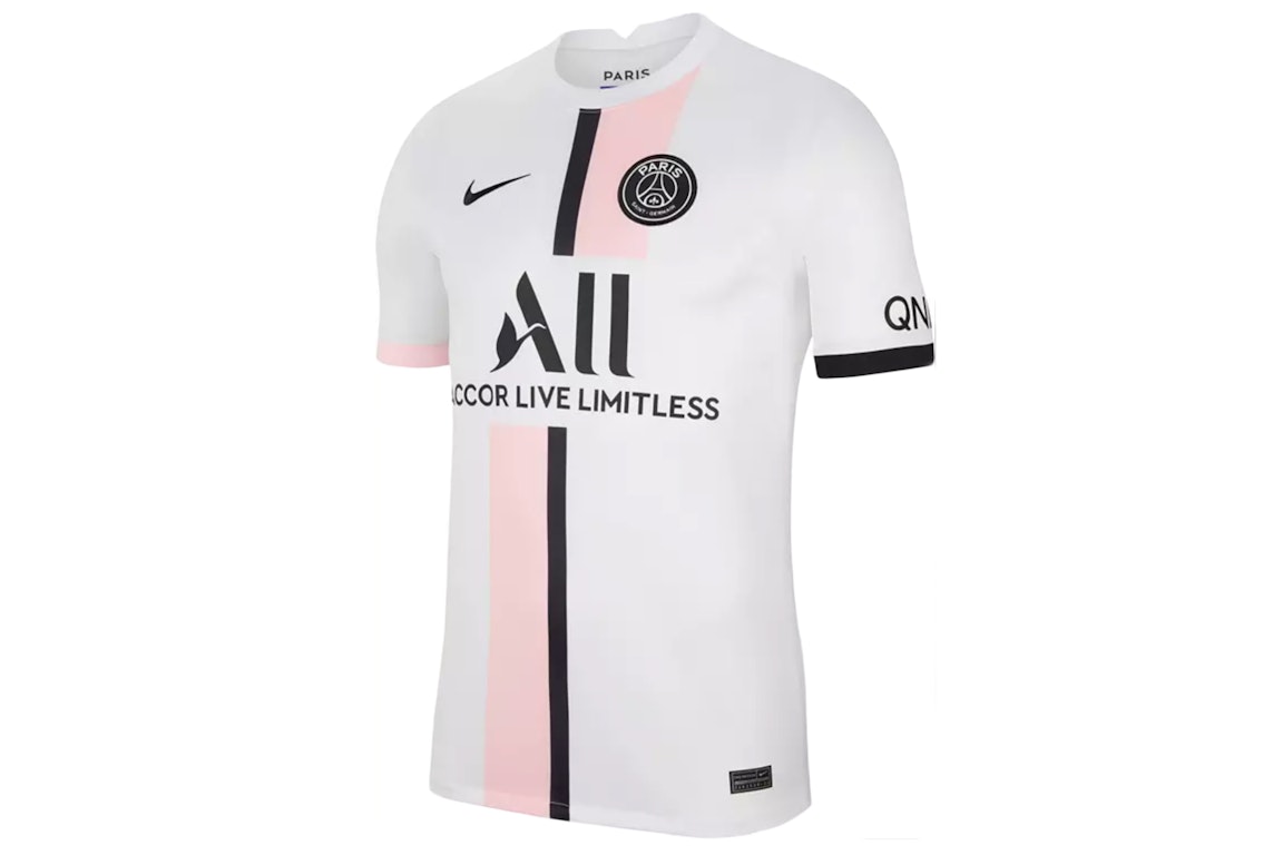 Pre-owned Nike Paris Saint-germain Breathe Stadium Away Replica Shirt 2021 With Messi 30 Printing Jersey White In White/arctic Punk/black