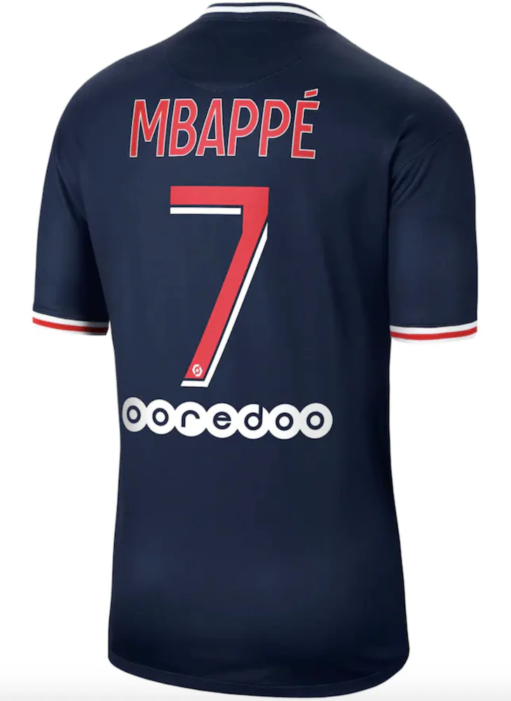 Nike Paris Saint-Germain Home Stadium Shirt 2020-21 with Mbappé 7