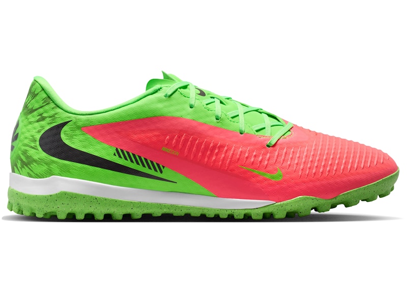 Men's Nike Phantom 6 Low Academy TF Erling Haaland Harness Your Haaland Sneakers in Hot Punch/Green Strike/Black