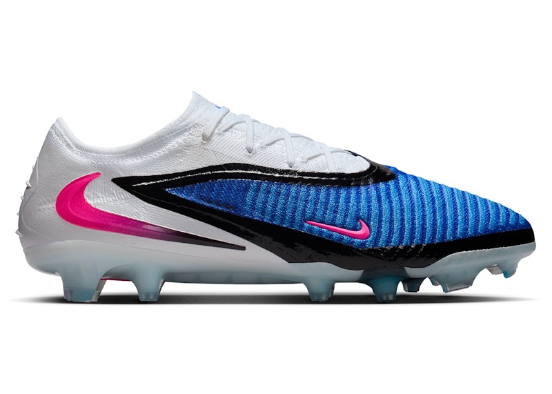 Men's Nike Phantom 6 Low Elite FG Attack Pack Sneakers in Racer Blue/White/Pink Blast