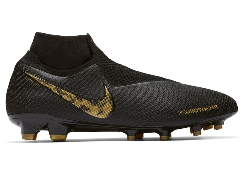 Nike Phantom Vision Elite DF FG Black Metallic Vivid Gold Men's