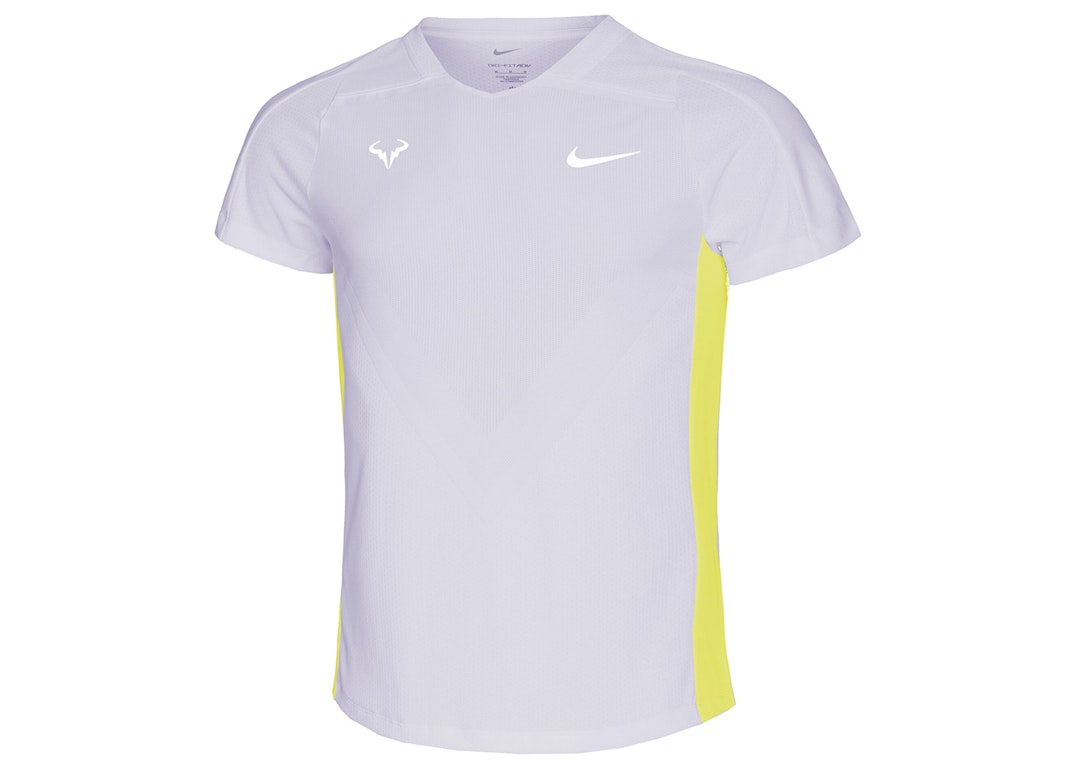 Pre-owned Nike Rafael Nadal Court Dri-fit Adv T-shirt Violet Frost/yellow Strike/white