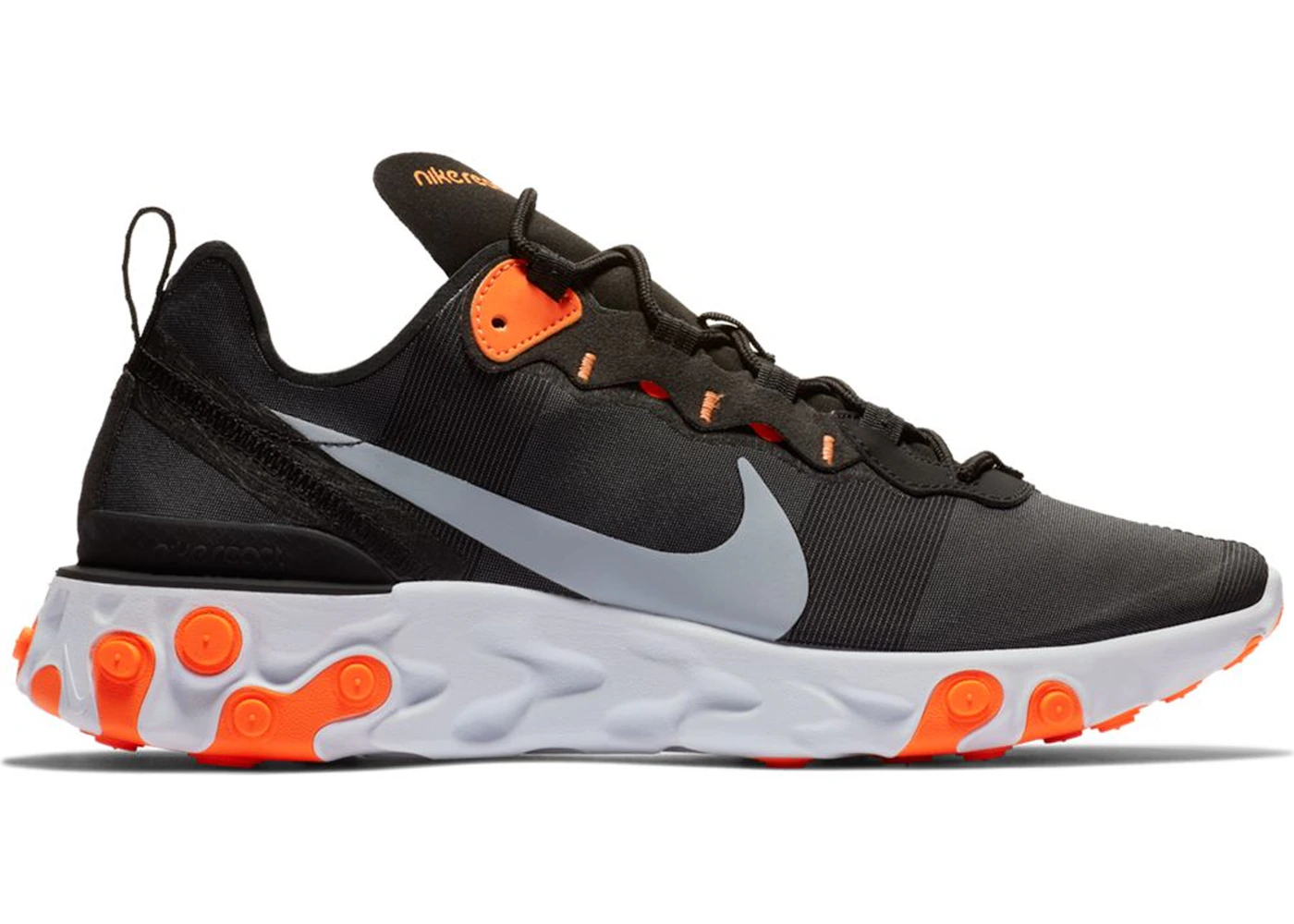 Nike React Element 55 Black Cool Grey Total Orange Men s BQ6166 006 US