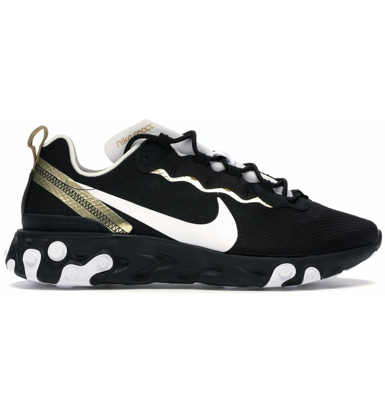 Nike react metallic sales gold