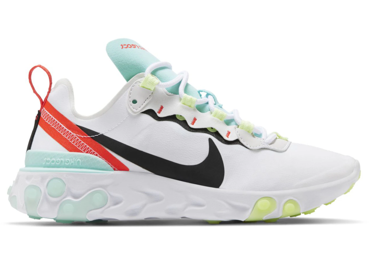 Nike React Element 55 White Black Blue (Women's) - DB5926-101 - US