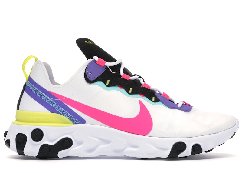 Nike React Element 55 White Psychic Purple Hyper Pink