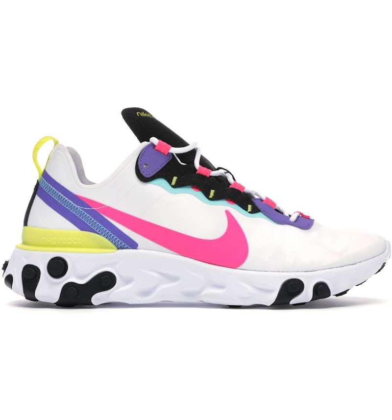 Nike React Element 55 White Psychic Purple Hyper Pink Men's