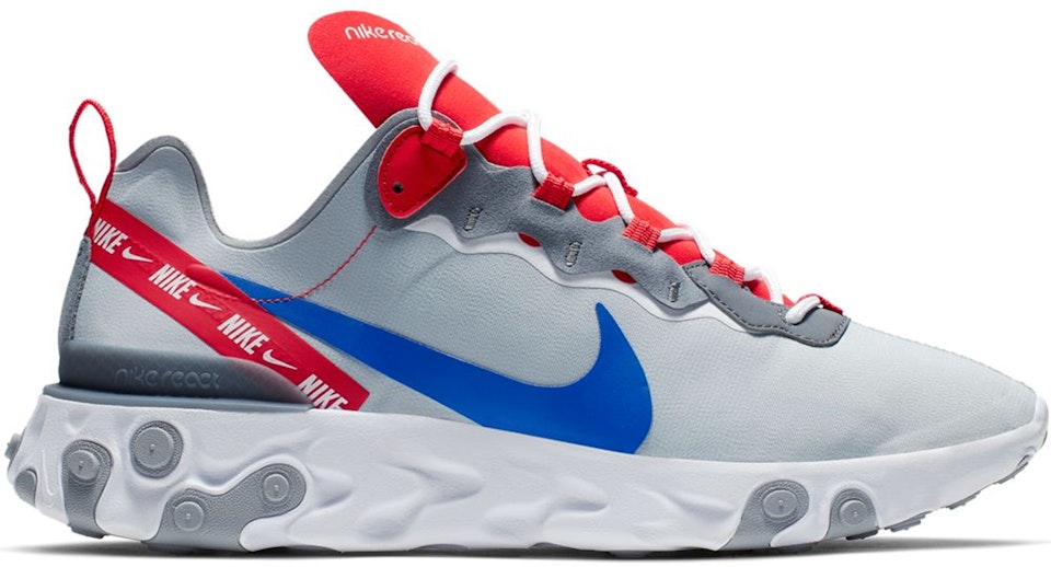 olifant Rand Categorie Nike React Element 55 Wolf Grey Game Royal Habanero Red Men's - CD7340-001  - US