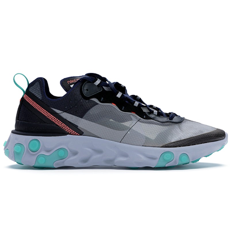 Nike React Element 87 Black Neptune Green Men's AQ1090-005 US