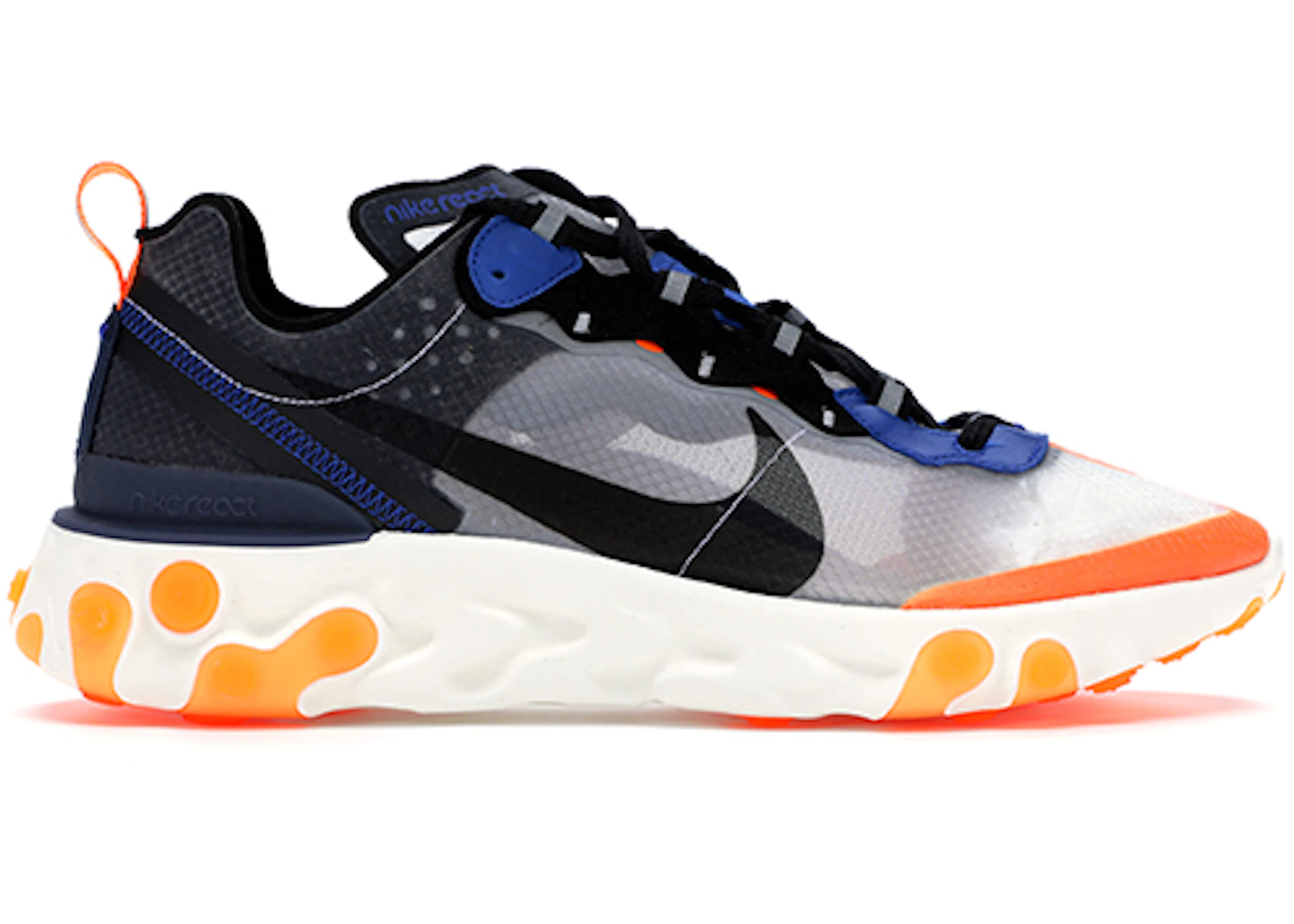 subtraction claw Harbor Nike React Element 87 Thunder Blue/Total Orange - AQ1090-004 - US