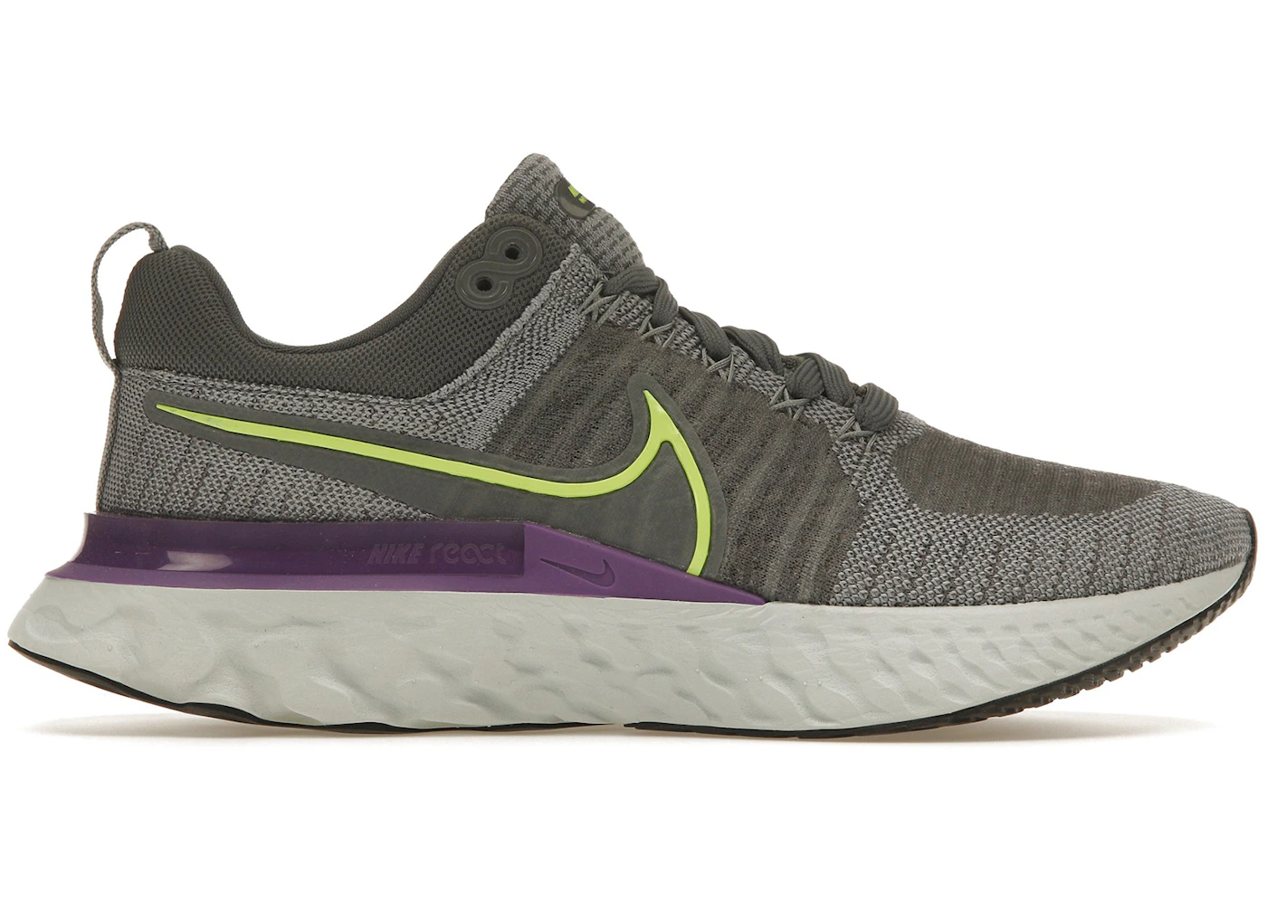 Nike React Infinity Run Flyknit Grey Volt Wild Berry Men's