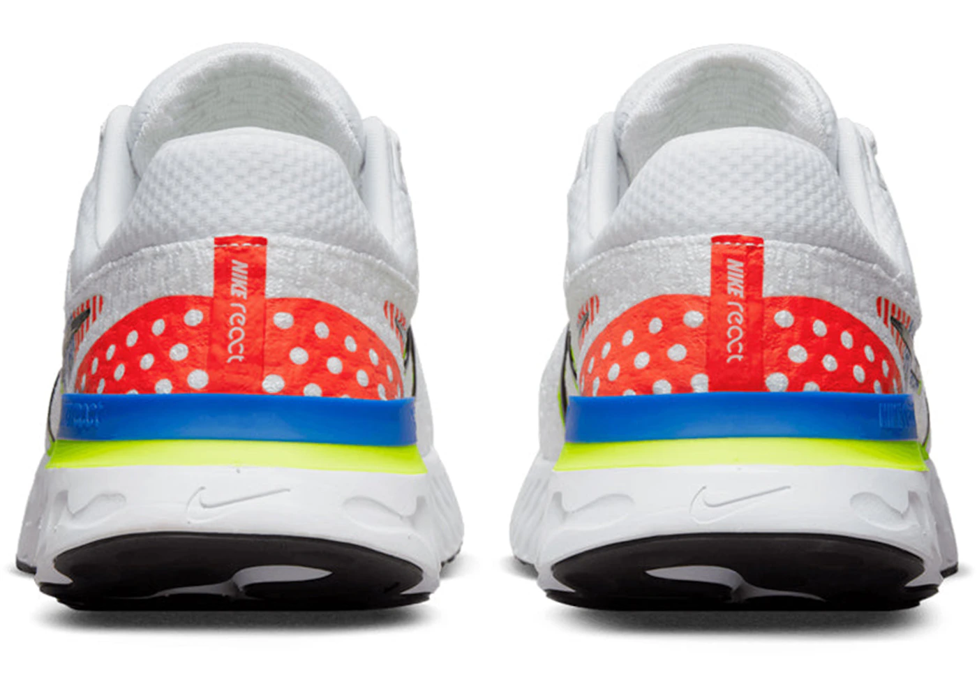 Nike React Infinity Run Flyknit 3 Premium White Volt Racer Blue Men's ...