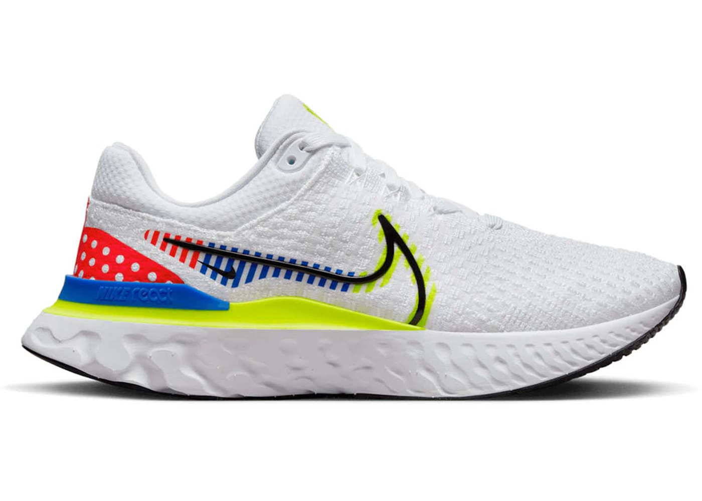 Nike React Infinity Run Flyknit Premium White Volt Racer Blue