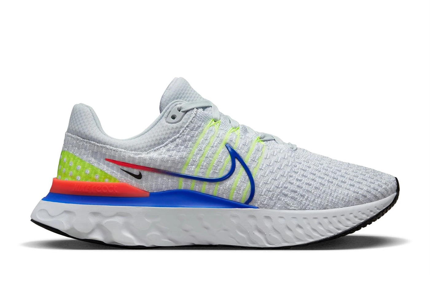 Nike React Infinity Run Flyknit 3 Pure Platinum Racer Blue Men's ...