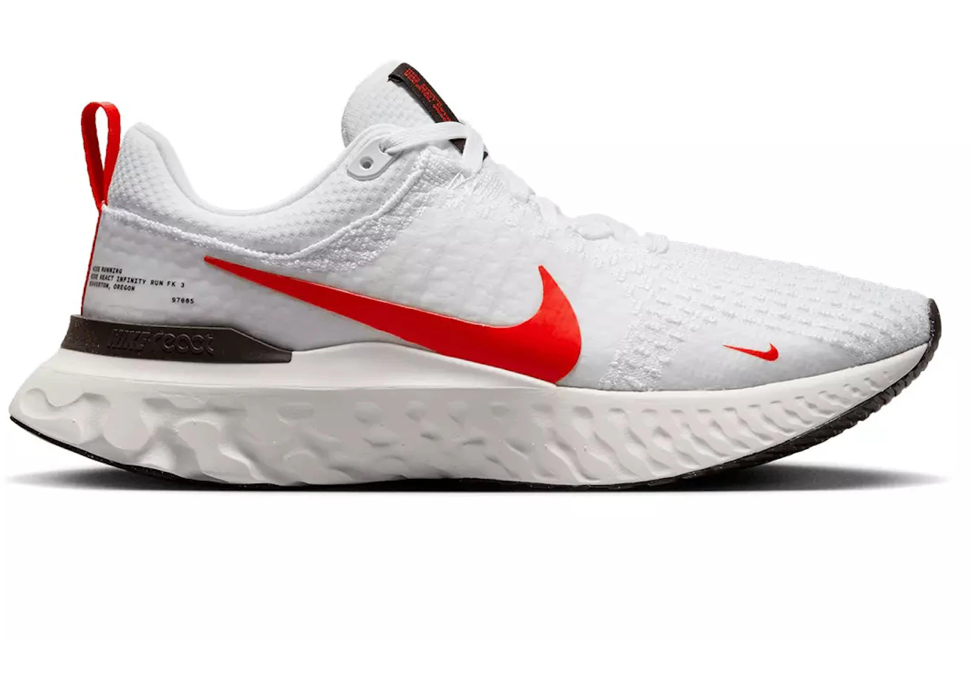 Nike React Infinity Run Flyknit White Light Crimson Men's