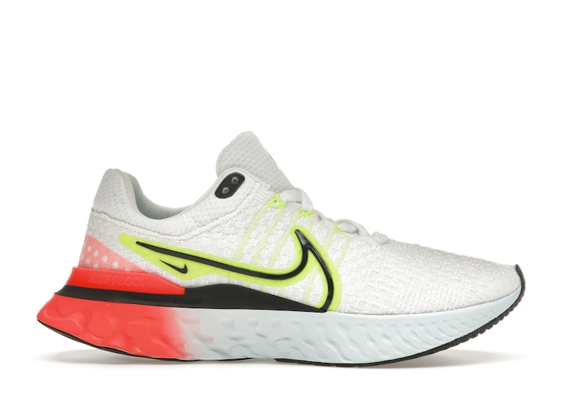 Nike React Infinity Run Flyknit 3 White Volt Bright Crimson