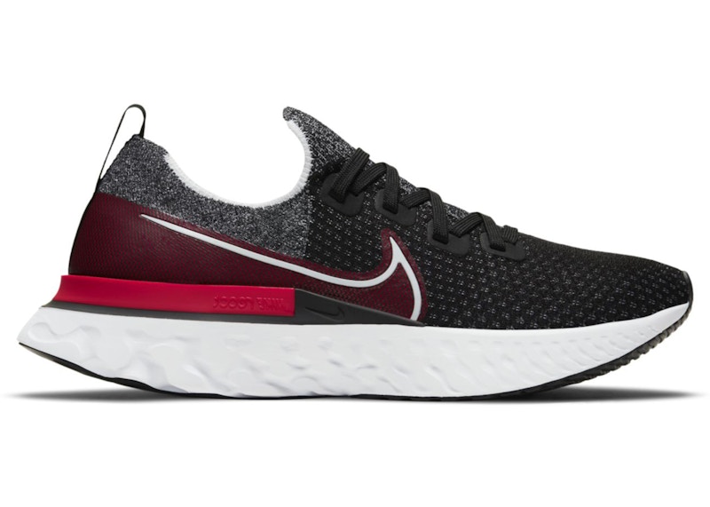 nike react infinity run flyknit black red