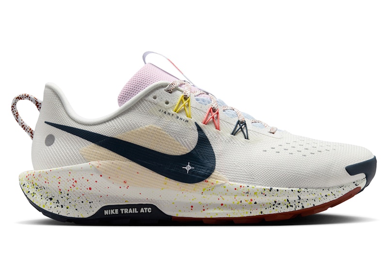 Pre-owned Nike Men's  React Pegasus Trail 5 Armory Navy Sneakers In Summit White/football Grey/pink Foam In Multi
